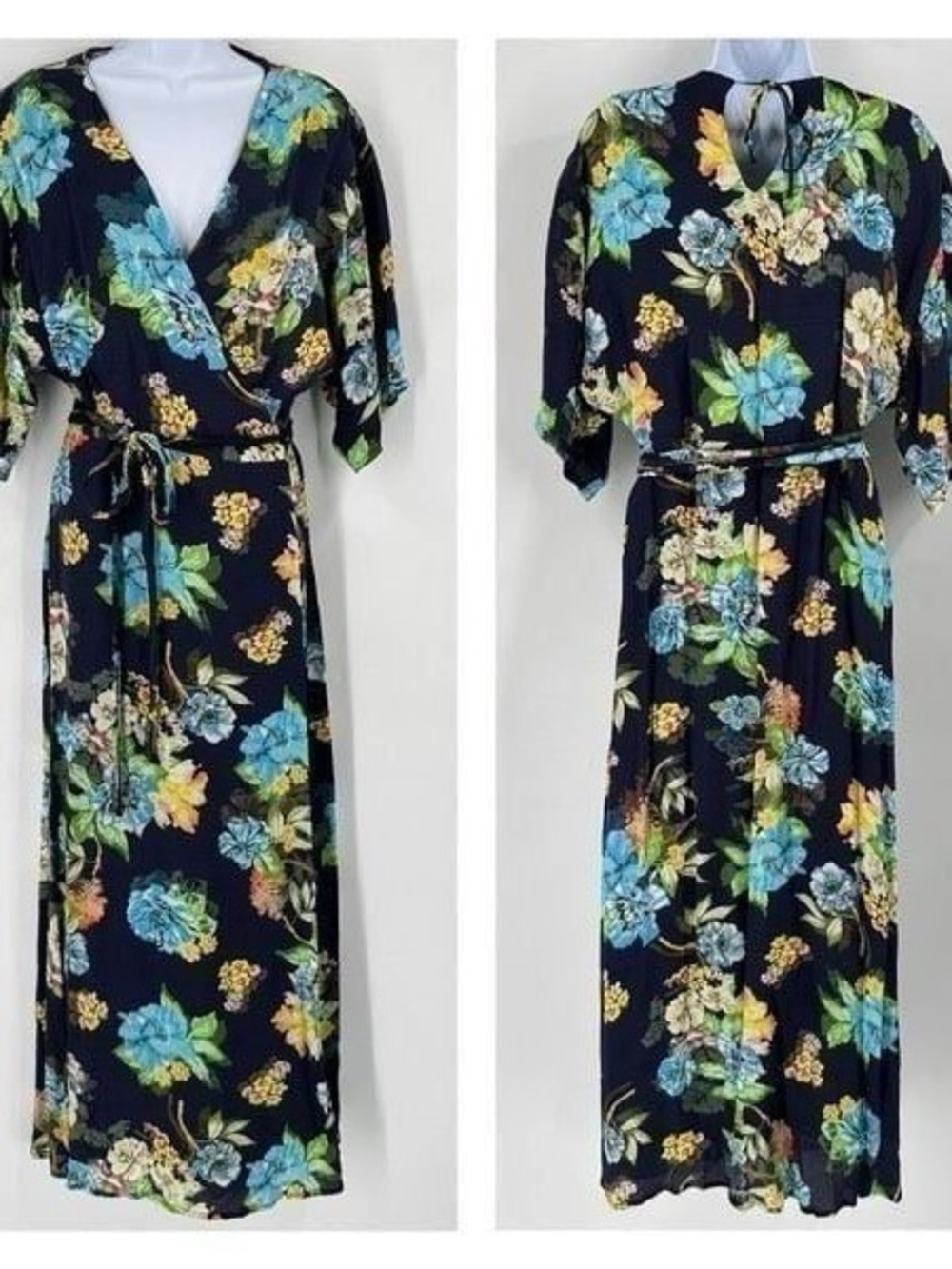 ROAM Sorrento Wrap Maxi Dress with Blue and Green Accents - Picture 6 of 6